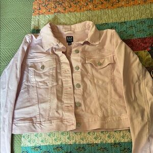 GAP Women's Pink Cropped Denim Jacket